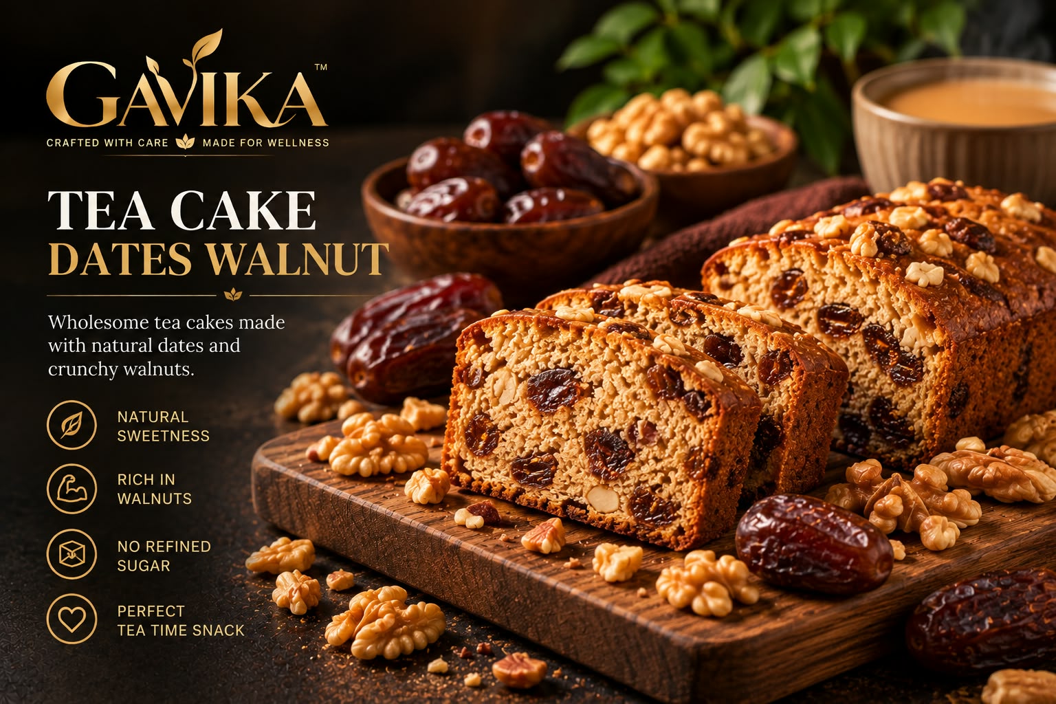 Dates Walnut Tea Cake